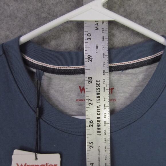 Wrangler Shirt Mens Small Blue Pocket T-Shirt Short Sleeve Crewneck Casual - Picture 3 of 6